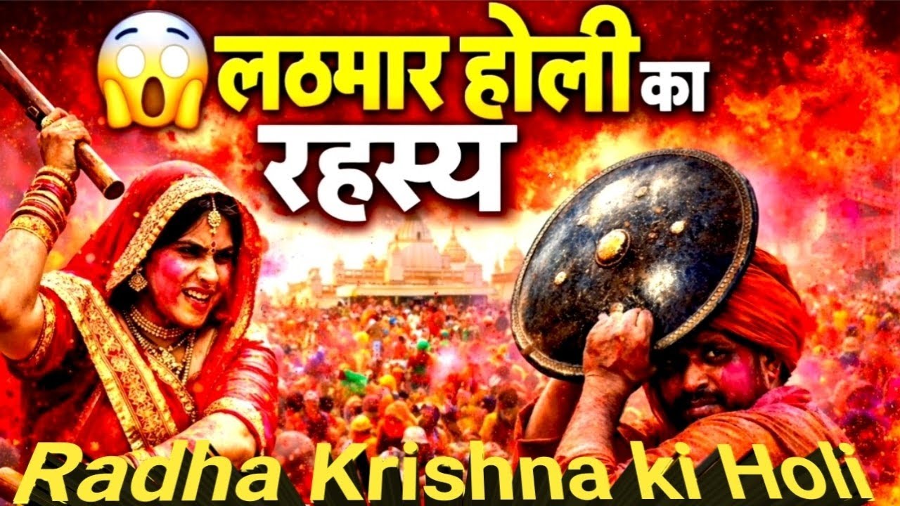 लठमार होली का रहस्य 😱 बरसाना की खतरनाक होली | Radha Krishna Lathmar Holi Story | Barsana Holi 2026