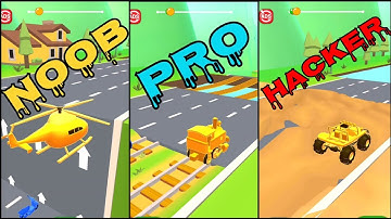 NOOB, PRO, HACKER PART 18. Shape shifting 2023 Gameplay very cool and gnarly hyper casual game#games