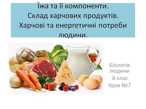 Їжа та її компоненти.  Склад харчових продуктів.