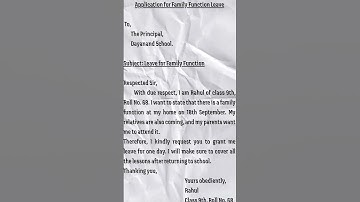 Application for Family Function Leave