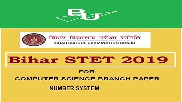 Bihar STET/Computer Science/Number System/Binary/Octal/Decimal/Hexadecimal