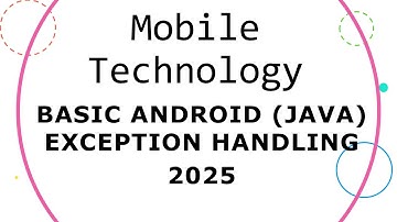 Lab4a : Exception Handling in Android Java (2025)