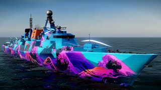 Modern Warships: HMS Type 83 British Destroyer In Action Online Gameplay