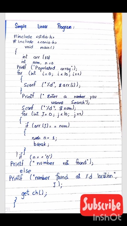Linear search program|simple linear program in c language #coding - YouTube