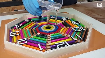 Amazing Epoxy Resin Clock with Colored Pencils | Glows in the Dark!