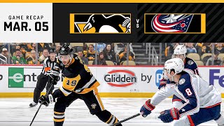GAME RECAP: Penguins vs. Blue Jackets (03.05.24) | Smith Gets 500th NHL Point