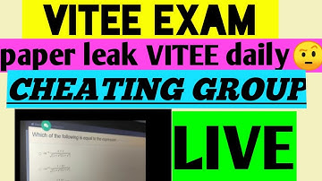 ✓VITEEE 2021 today Paper Leaked 😱😱😱 IVitee mai full cheating.. 😂