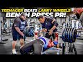 Unreal! Teenager Beats Larry Wheels Bench Press PR!