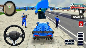 Us Police Car Robot Transform  - Cargo Car Transport Plane 2021 - Android Gameplay