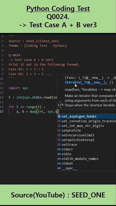 Python Coding Test 0024 Test Case A+B ver3 - YouTube