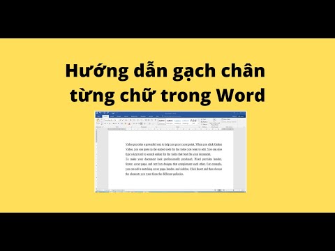 Hướng dẫn gạch chân từng chữ trong Word