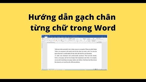 Hướng dẫn gạch chân từng chữ trong Word