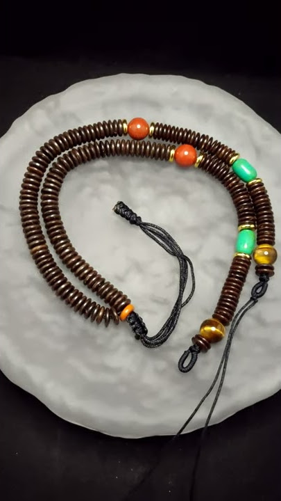 Kalung Liontin Batu Tiger Eye Batok Kelapa Flexible Tibet 50-75cm J144
