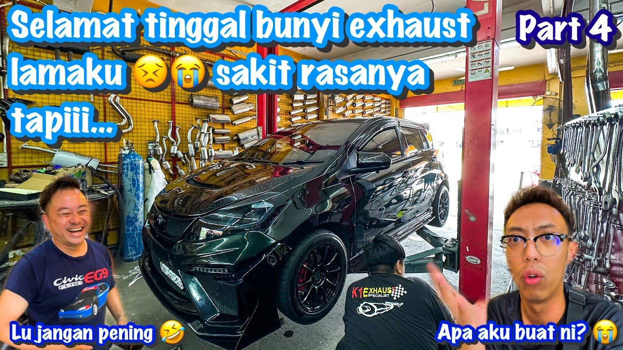 SETUP FULL SYSTEM EXHAUST MYVI G3 | TERACUN TIP FORGED CARBON 🤣 | K1 EXHAUST PART 4