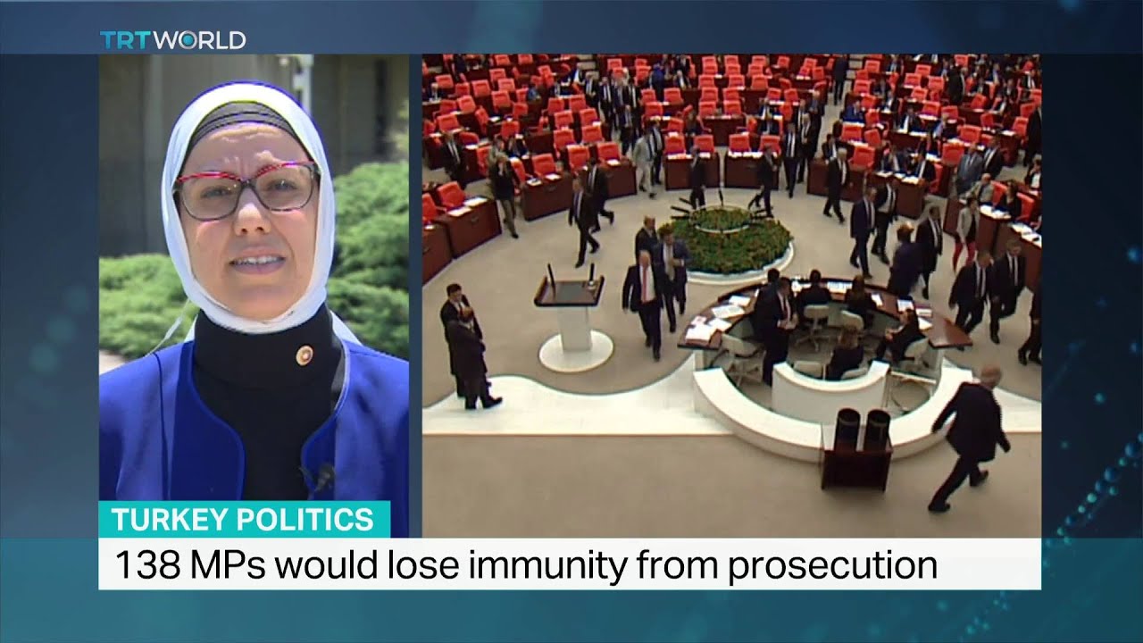 Turkish parliament holds session on immunity bill, AK Party MP Ravza Kavakci Kan weighs in