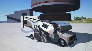 Beamng drive the RV Upfit camper Gavril H-series gets crusher but slow motion.