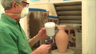 Spraying glazes using the HVLP spray gun