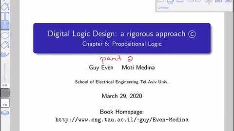 Digital Logic Design (Ch. 6 part 2): propositional logic - syntax and semantics of Boolean formulas