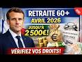 Retraite 60+ Avril 2026 : AGIRC-ARRCO jusqu’à 2 500€ 💰 Vérifiez vos droits !