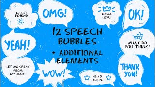 12 Funny Speech Bubbles Motion Graphics Templates