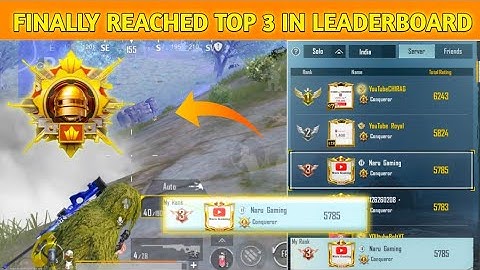 🔥Finally Reached Top 3 In Leaderboard😱 | Solo Conqueror Rank Push In BGMI C3S7 #narugaming