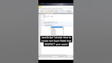 JavaScript Tutorial: How to create text input fields that RESPECT your users! #fyp #coding #tutorial