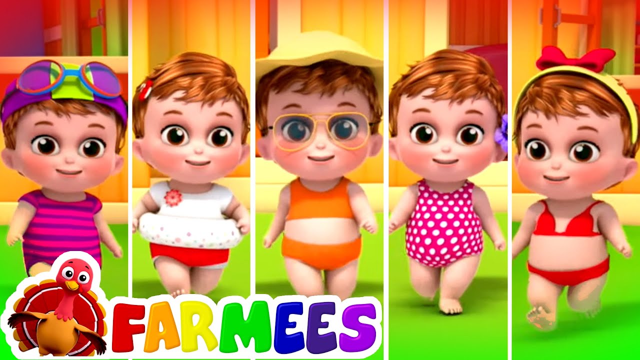 Five Little Babies Went Swimming One Day Nursery Rhymes And Kids Songs