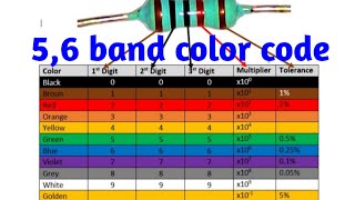 5,6 band resistance value आसानी से निकलना सीखे। 5,6 band resistor color code।