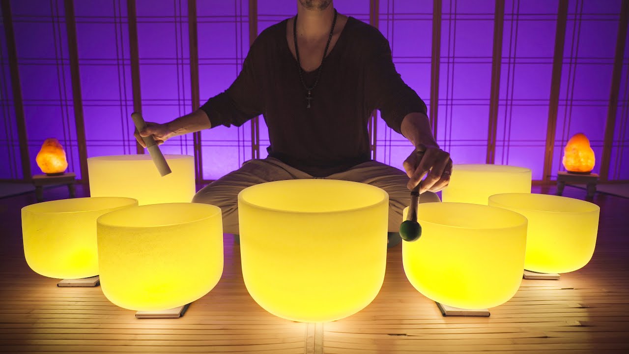 Drowsy Sound Bath - Fall Asleep Softly with Crystal Singing Bowls - YouTube