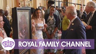King Charles and Queen Camilla Meet Windrush Portrait Sitters in Buckingham Palace