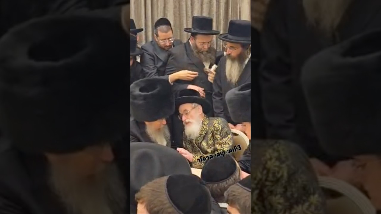 כ"ק האדמו'ר מויזני'ץ בשמחת נשואי בן זקונים של יו"ר וועד הישיבות הרב חיים אהרון קאופמן