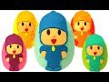 Aprende los Colores con 5 Huevos Sorpresas de Pocoyó de Plastilina Play Doh