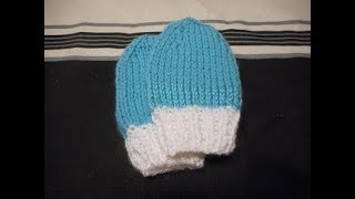 tuto tricot moufles bébé 0/3 mois - YouTube