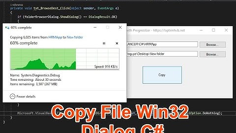 [C#] Tutorial Copy Directory Files With Progressbar Win32 Dialog