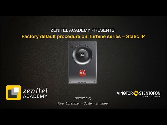Vingtor-Stentofon Turbine Factory Reset Static IP - YouTube
