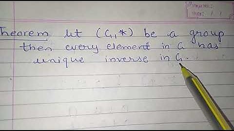 Every element in G has unique inverse in G. Proof
