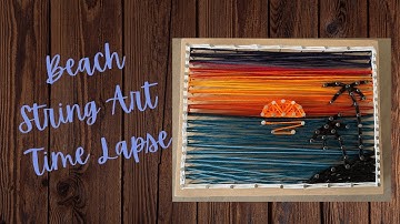 Island String Art | Beach String Art | Sunset String Art | Palm Trees | Time Lapse