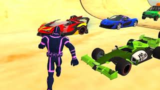 Superhero Mega Ramp Car Racing - Sports Car Impossible Stunts 3D - Android GamePlay screenshot 5