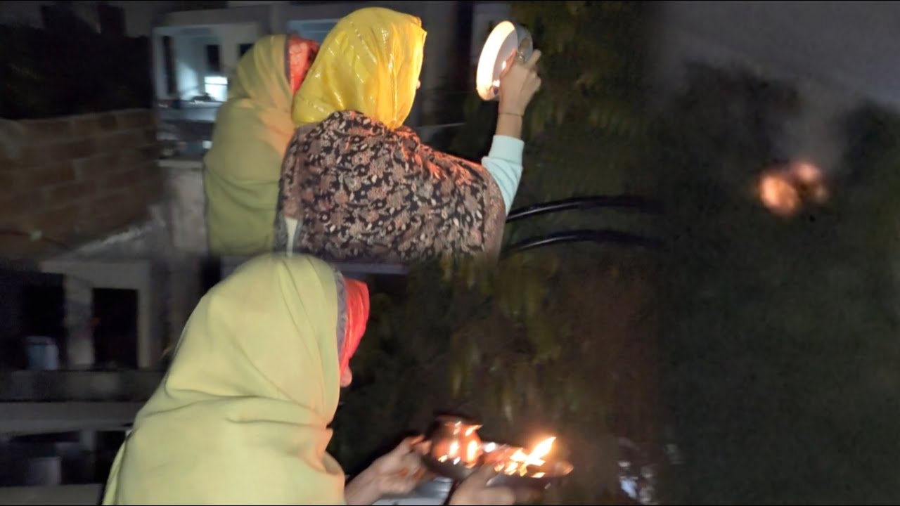 Aakhir chauth ka Chand dikh hi gaya or mummy ne toda vrat🌕