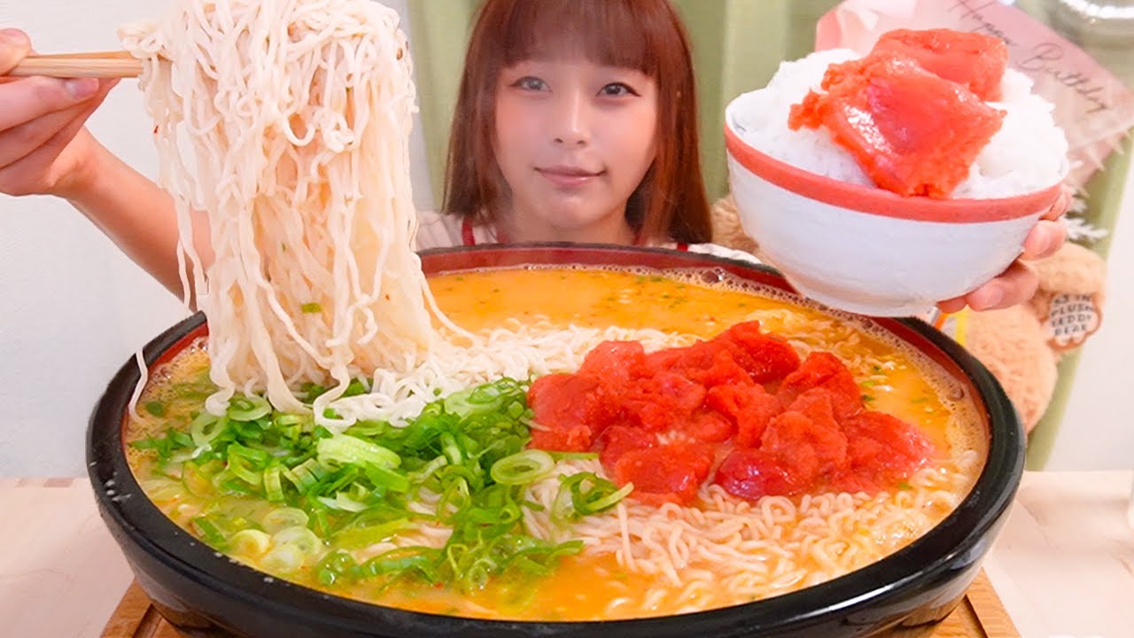 【大食い】うまかっちゃんのめんたい風味とんこつ味10人前