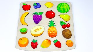 Learning Fruits & Berries Puzzle - Apple, Banana, Orange, Cherry | Preschool Toddler Learning screenshot 1