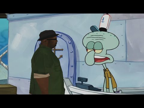 Big Smoke ordering the damn train in Krusty Krab