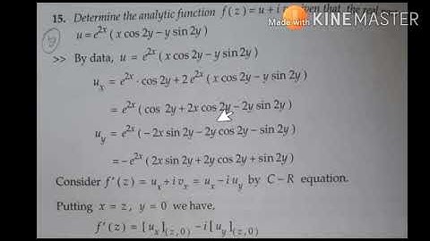 Construction of Analytic function using CR equations/ 18MAT41/Module 1