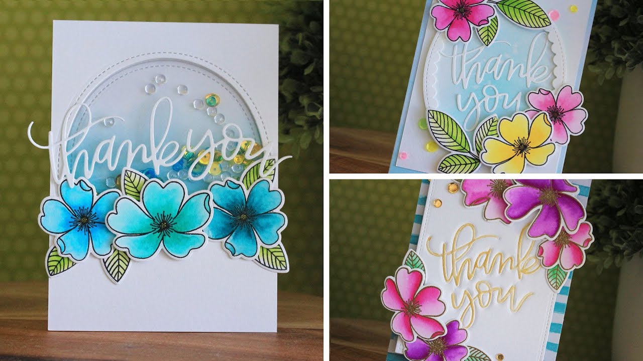 Creating 3 Thank You Cards by Pretty Pink Posh
