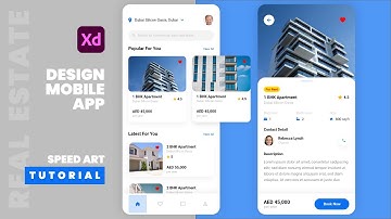 Real Estate App UI Design in Adobe XD Tutorial - Speed Art