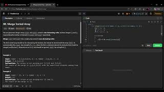 LeetCode 88 – Merge Sorted Array | C++ Solution Explained 💻🚀Solving LeetCode Problem #88 using C++.