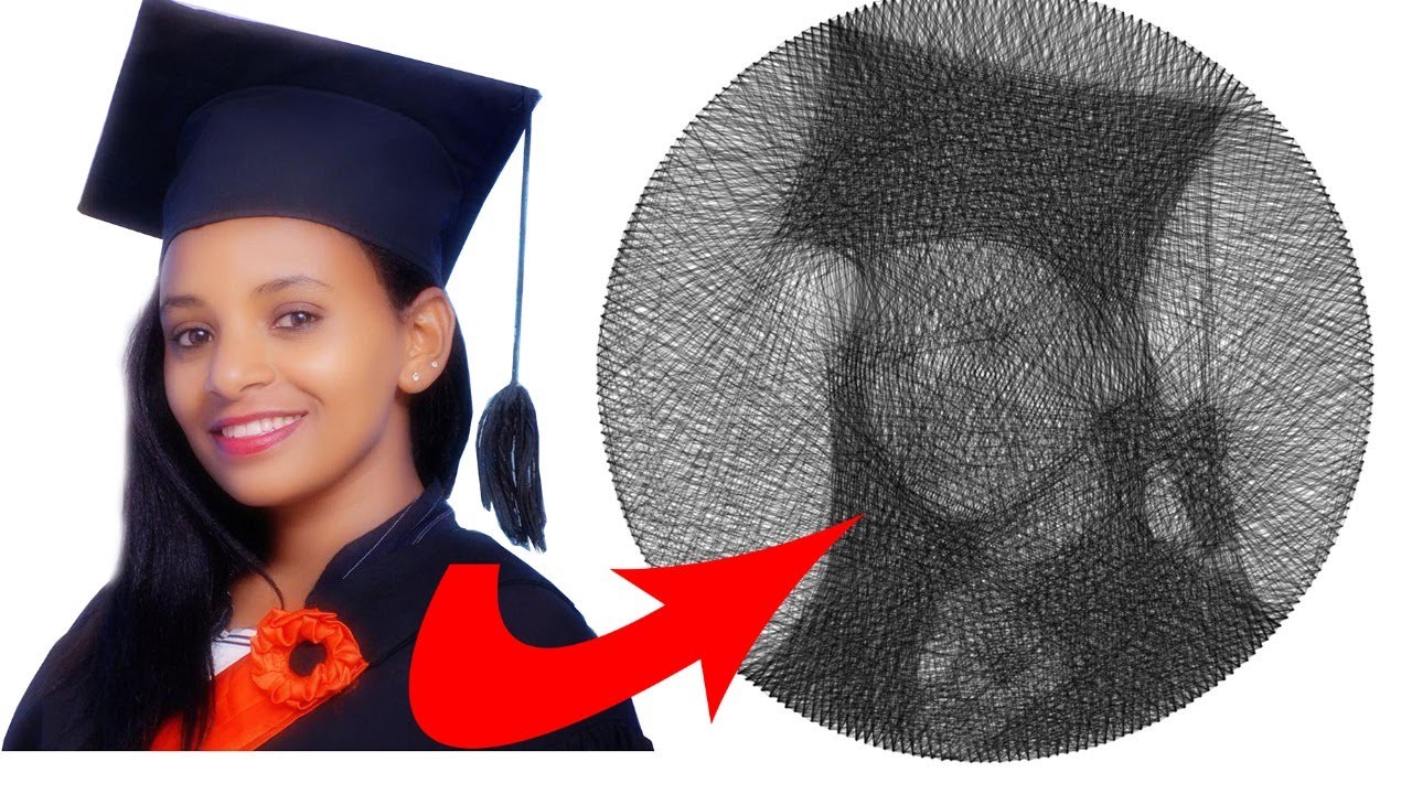how to make portrait string arts - YouTube