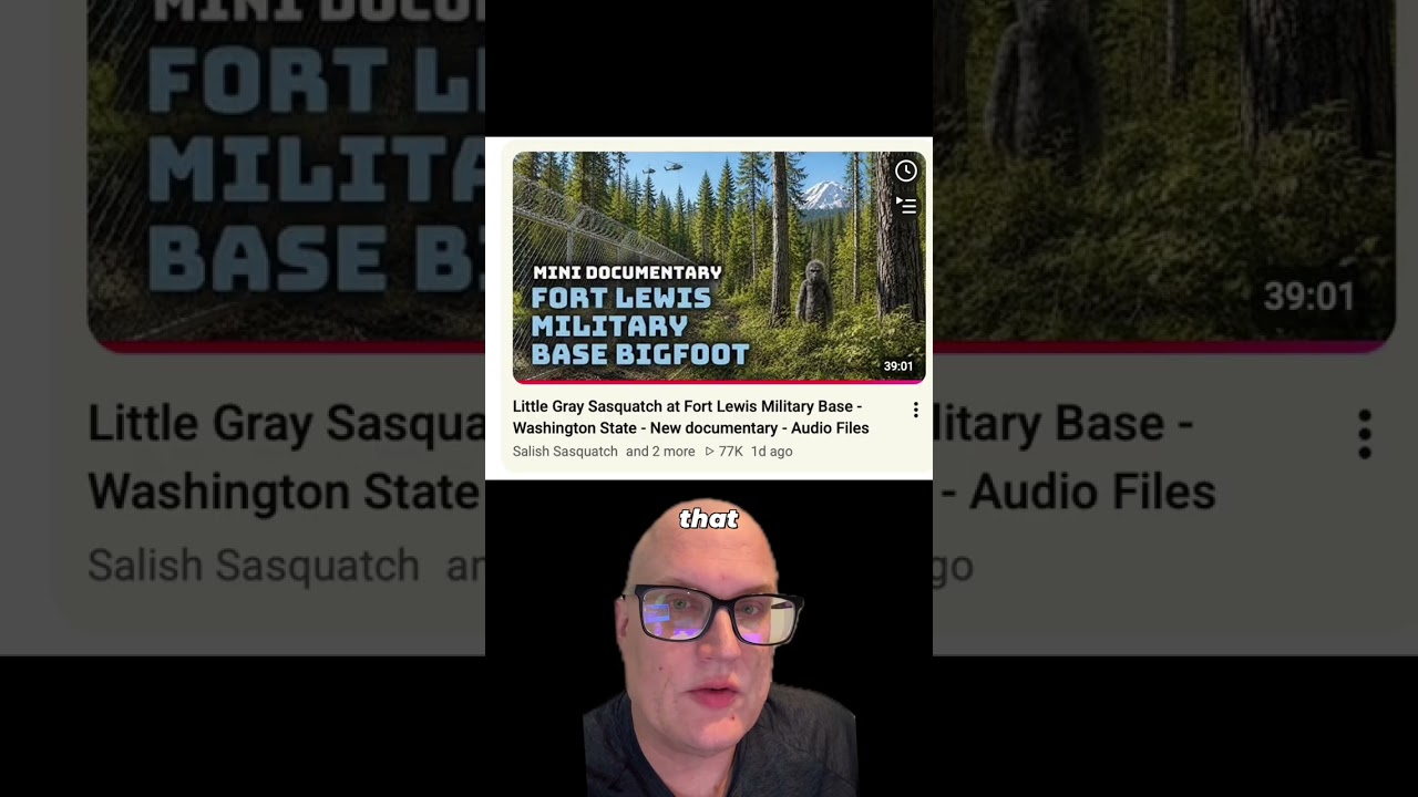 Bigfoot seen at Fort Lewis, Washington / Source: Salish Sasquatch YouTube #bigfoot #washington