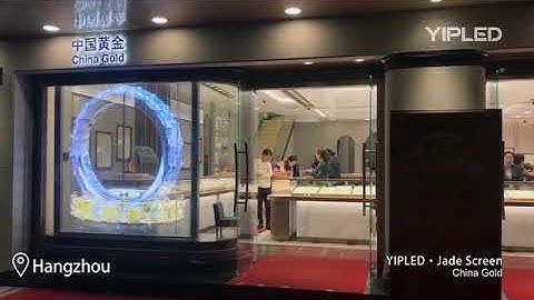 YIPLED transparent led display in front store
