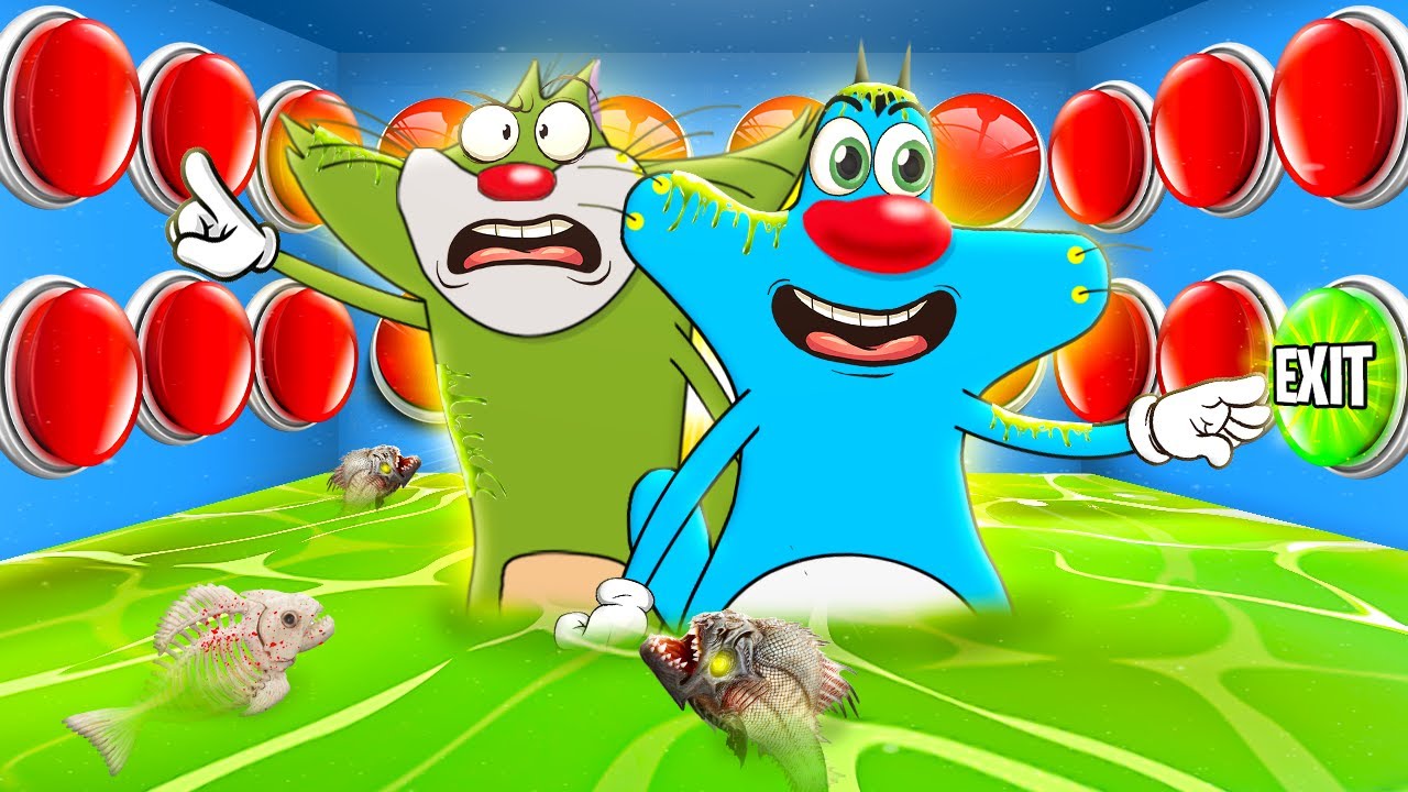 Roblox Oggy Confused Which Button Is For Exit In Find The Button With Jack | Rock Indian Gamer |
